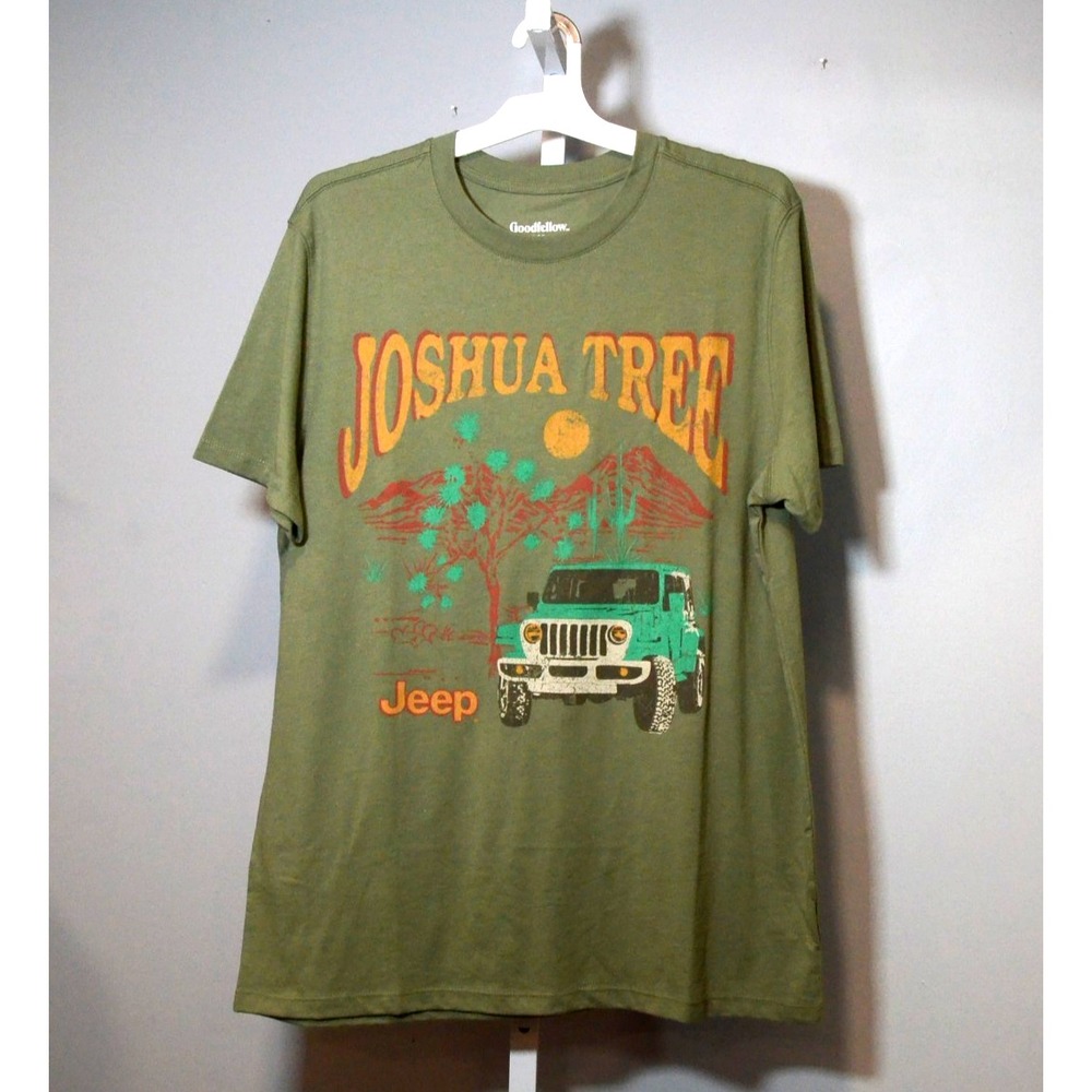 NWT Goodfellow & Co Men's size L Trademarked Green Joshua Tree Jeep T-shirt
